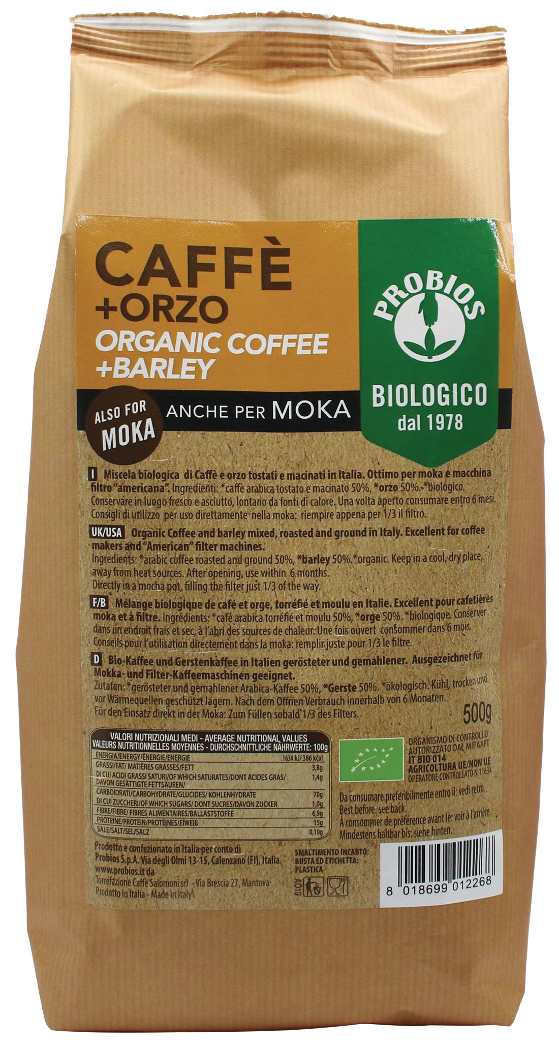 CAFFE' + ORZO - per moka - PROBIOS