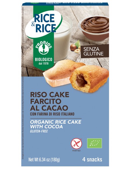RISO CAKE AL CACAO S/GLUTINE 4X45G  - 1